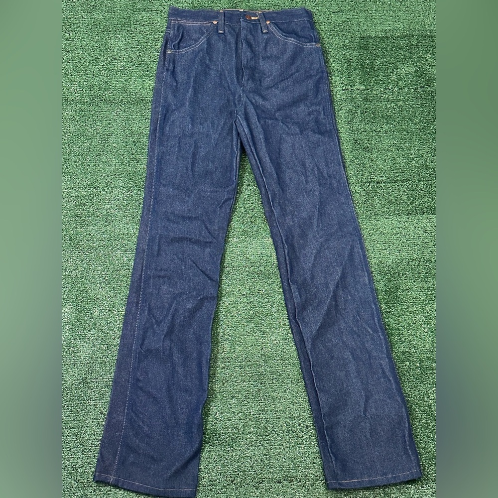 Vintage Wrangler Cowboy Cut Jeans Mens 28x34 Straight Blue Denim 936DEN Western